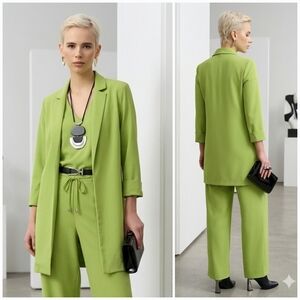 Joseph Ribkoff 14 Modern Contemporary Resortwear Key Lime Notched Open Blazer